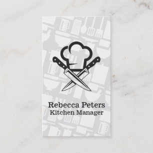 Cooking Logo Kitchen Utensils Business Card
