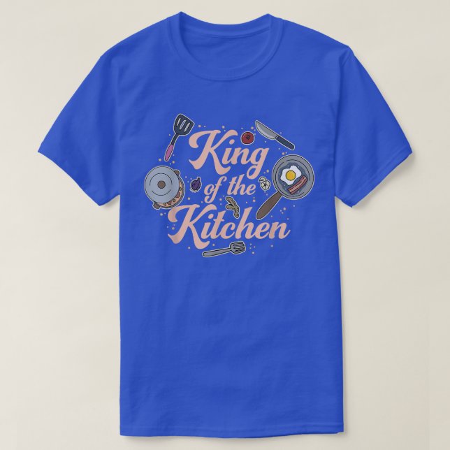 Cooking, Men, King Of The Kitchen, Culinary Funny  T-Shirt (Design Front)