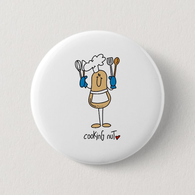 Cooking Nut 2 Inch Round Button (Front)