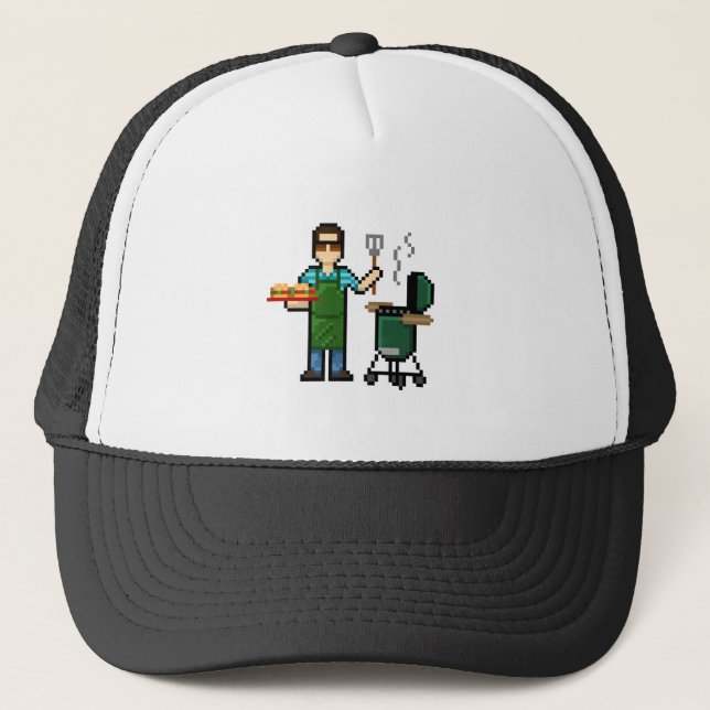 Cooking on the BGE grill Trucker Hat (Front)