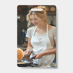 Cooking Pancakes Photo Customize Badge
