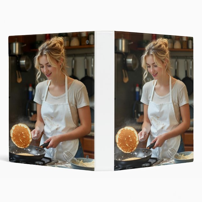 Cooking Pancakes Photo Customize Binder (Background)