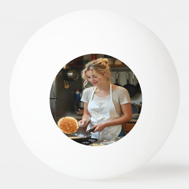 Cooking Pancakes Photo Customize Ping Pong Ball (Front)