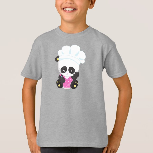 Cooking Panda, Baking Panda, Cute Panda, Whisk T-Shirt (Front)