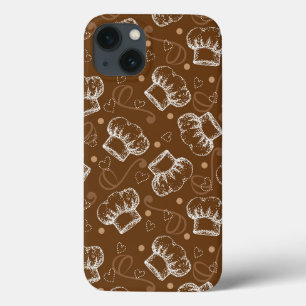 Cooking pattern with chef hat iPhone 13 case