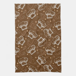 Cooking pattern with chef hat kitchen towel