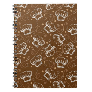 Cooking pattern with chef hat notebook