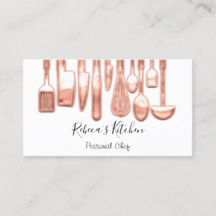 Cooking Personal Chef Restaurant Blush Catering Business Card