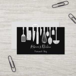 Cooking Personal Chef Restaurant Catering Black Business Card