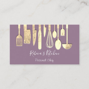 Cooking Personal Chef Restaurant Catering Violet Business Card