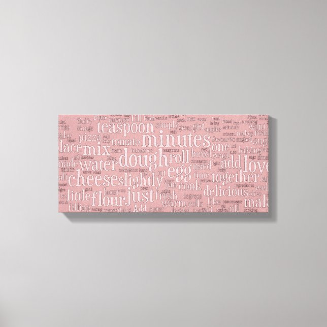 Cooking related word cloud Wall Canvas Art (Front)