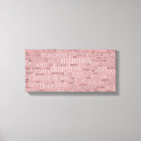 Cooking related word cloud Wall Canvas Art
