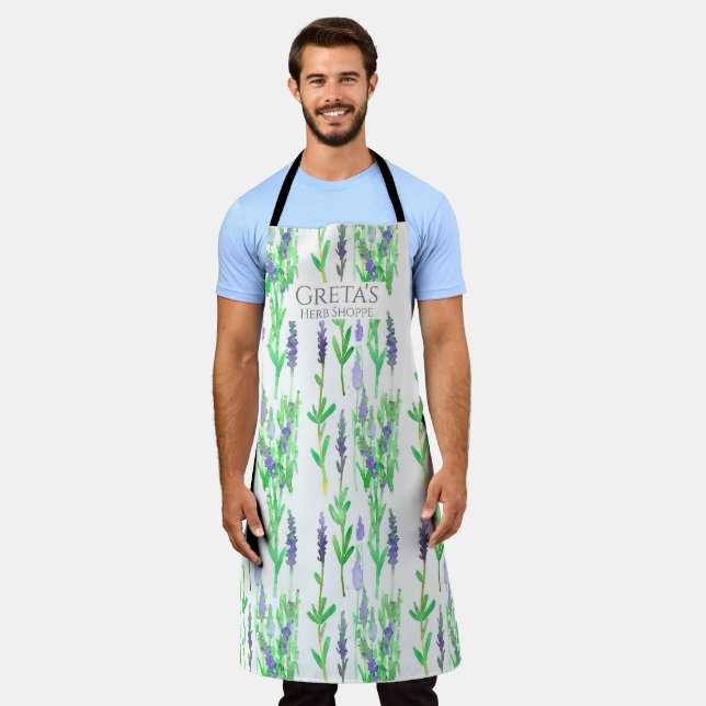 Cooking Restaurant Cafe Lavender Flowers  Apron (Worn)