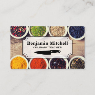 Cooking Spices in Tin Cups Business Card