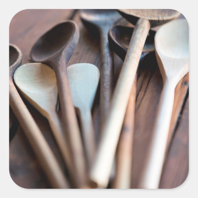 Cooking spoons square sticker (Front)