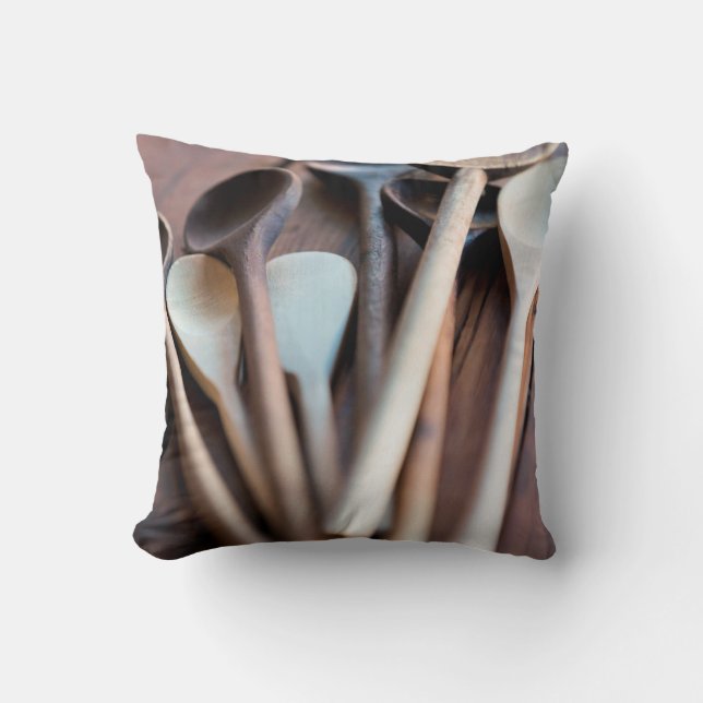 Cooking spoons throw pillow (Front)