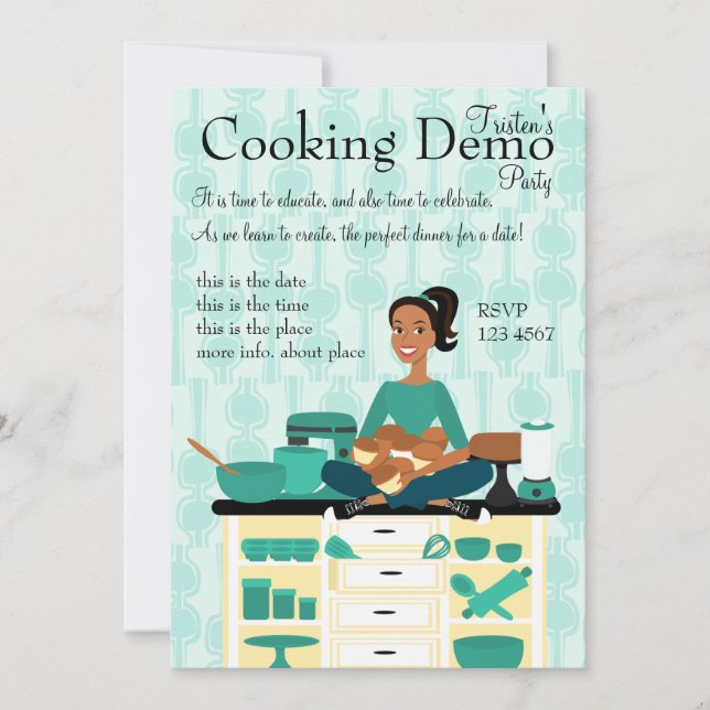 Cooking Teacher Invitation (Front)