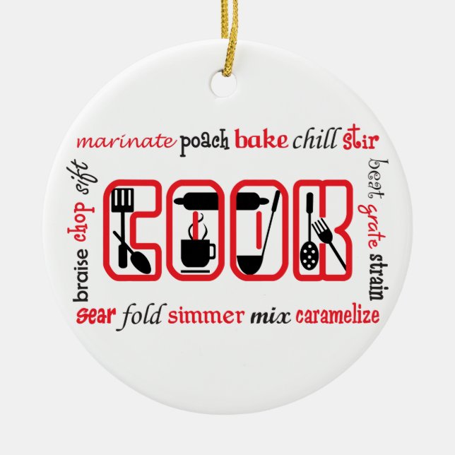 Cooking Terms Ceramic Ornament (Front)