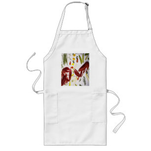 cooking up a great seafood dinner, apron
