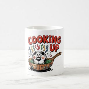 Cooking Up The Game   Funny Soccer Ball Frying  Coffee Mug
