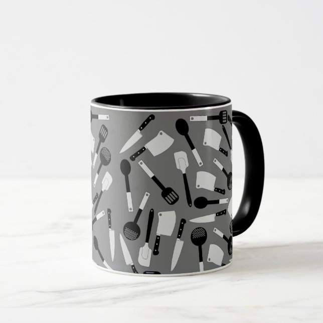 Cooking Utensils Pattern Mug (Front Right)