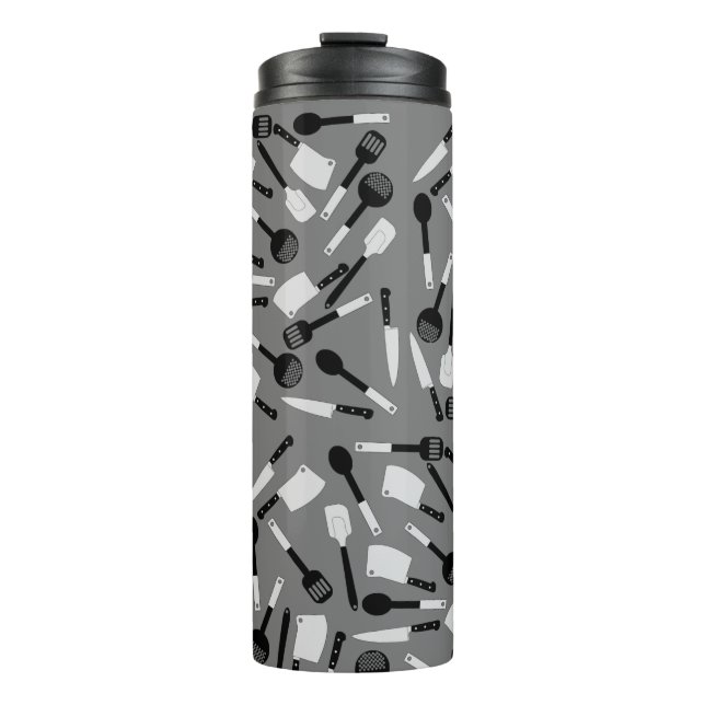 Cooking Utensils Pattern Thermal Tumbler (Front)