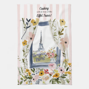 Cooking with a view of the Eiffel Tower Kitchen Towel