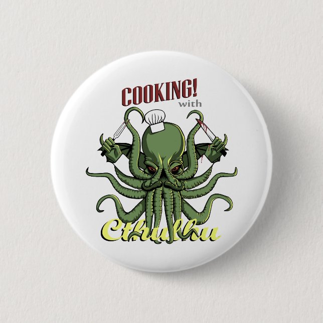 Cooking with Cthulhu 2 Inch Round Button (Front)