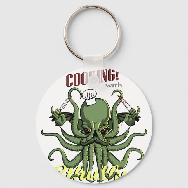 Cooking with Cthulhu Keychain (Front)