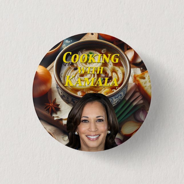 Cooking With Kamala 1 Inch Round Button (Front)