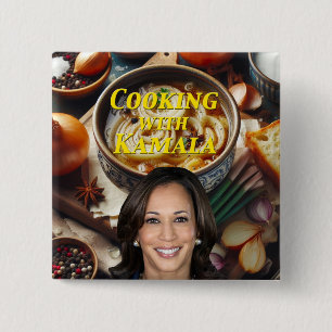 Cooking With Kamala 2 Inch Square Button