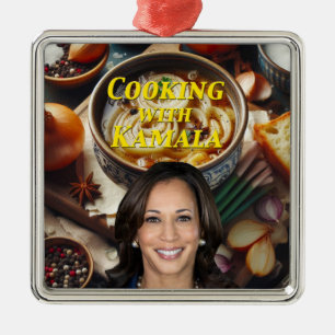 Cooking With Kamala Metal Ornament