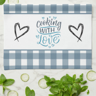 Cooking with Love Gingham Plaid Kitchen Towel