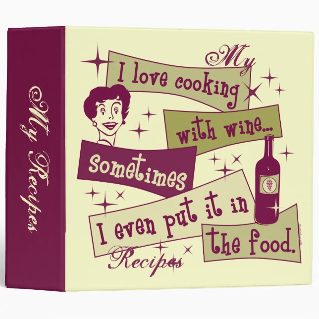 Cooking With Wine 2" Recipe Binder (Front/Spine)