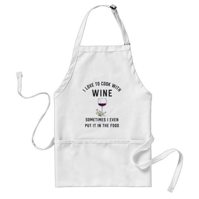 Cooking with Wine | Funny Wine Lovers Standard Apron (Front)
