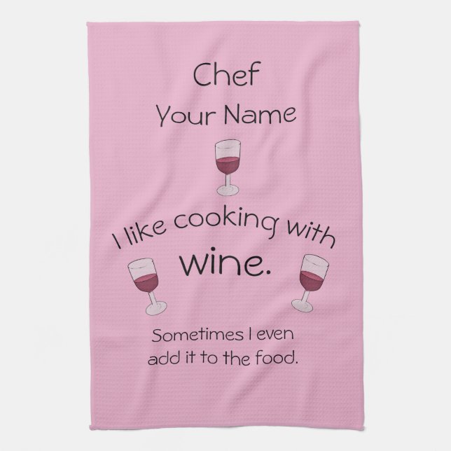 Cooking with Wine Kitchen Towel (Vertical)