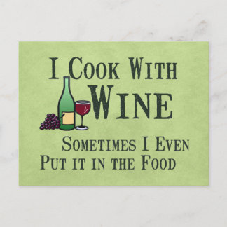 Cooking with Wine Postcard