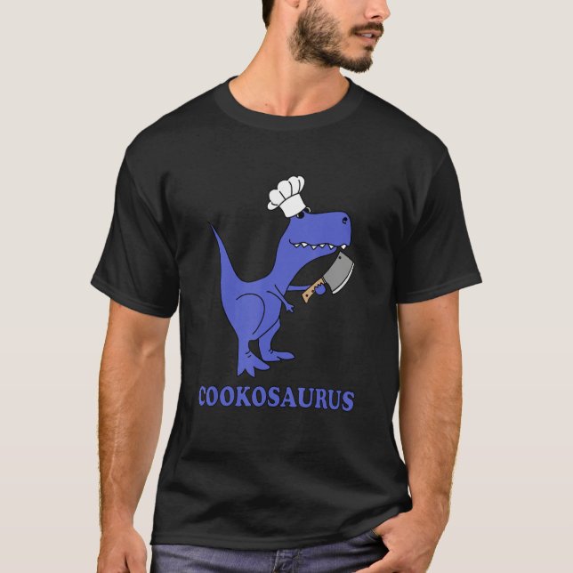 Cookosaurus Dino Dinosaur T Rex Cooking Cuisine Re T-Shirt (Front)