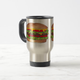 Cookout Hamburger Burger Cheeseburger Fast Food Travel Mug