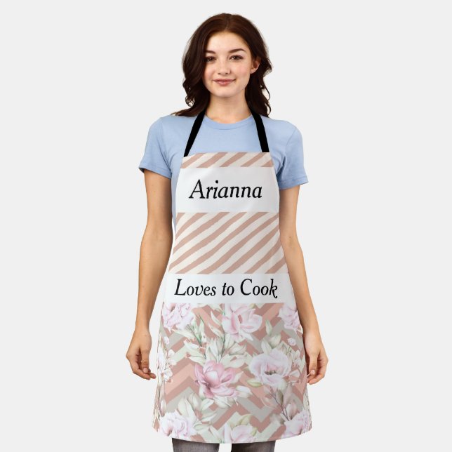 Cooks Apron for Female in Peach Colours (Worn)