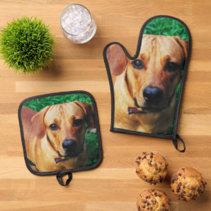Cooks Gift Idea Personalized Photo Oven Mitt & Pot Holder Set