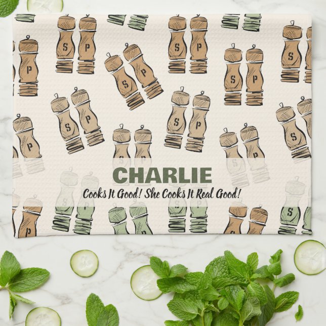 Cooks It Good Personalized  Kitchen Towel (Folded)