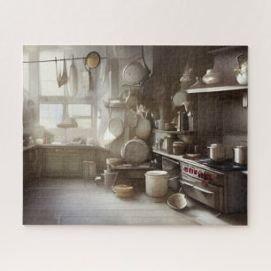 Cook's Kitchen Scene Digital Art   Jigsaw Puzzle