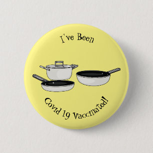 Cookware sets cartoon illustration 2 inch round button