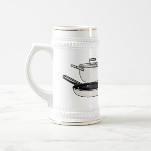 Cookware sets cartoon illustration beer stein