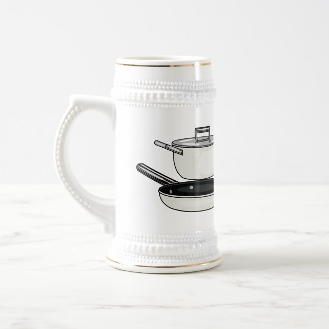 Cookware sets cartoon illustration beer stein (Left)