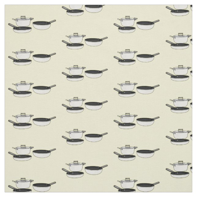 Cookware sets cartoon illustration fabric (Swatch)
