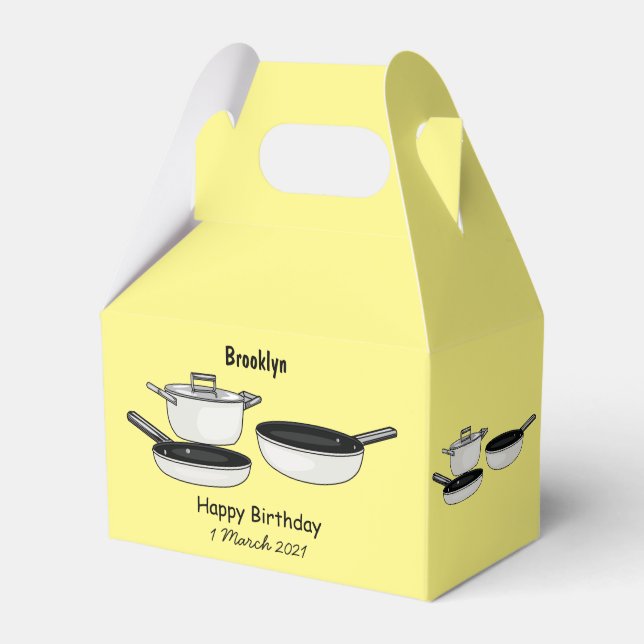 Cookware sets cartoon illustration favor box (Front Side)