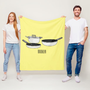 Cookware sets cartoon illustration fleece blanket