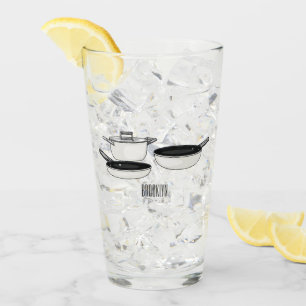 Cookware sets cartoon illustration glass